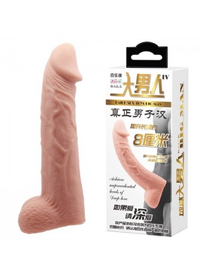 Testisleri İçine Alabilen 8cm Dolgulu Realistik Penis Kılıfı