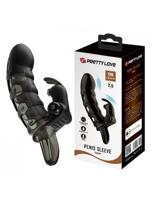 Uzatmalı 10 Titreşimli Zenci Penis Kılıflı Vibratör