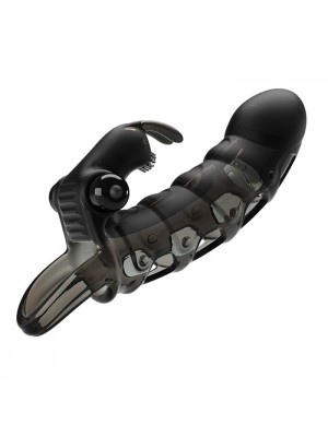 Uzatmalı 10 Titreşimli Zenci Penis Kılıflı Vibratör