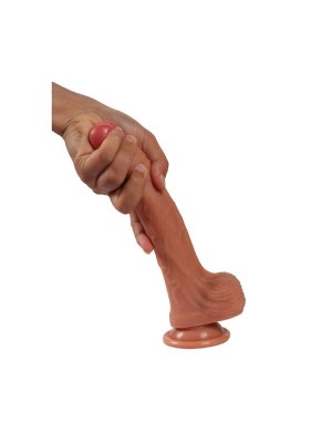 Realistik Vantuzlu Dildo Penis Çift Derili 20cm