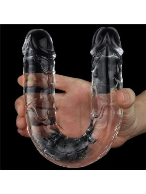 Şeffaf Çift Taraflı Realistik Dildo Anal Vajinal Penis