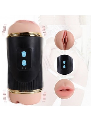 Oral Mastürbatör Çift Taraflı Fener Tipi Titreşimli Realistik