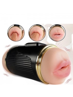 Oral Mastürbatör Çift Taraflı Fener Tipi Titreşimli Realistik